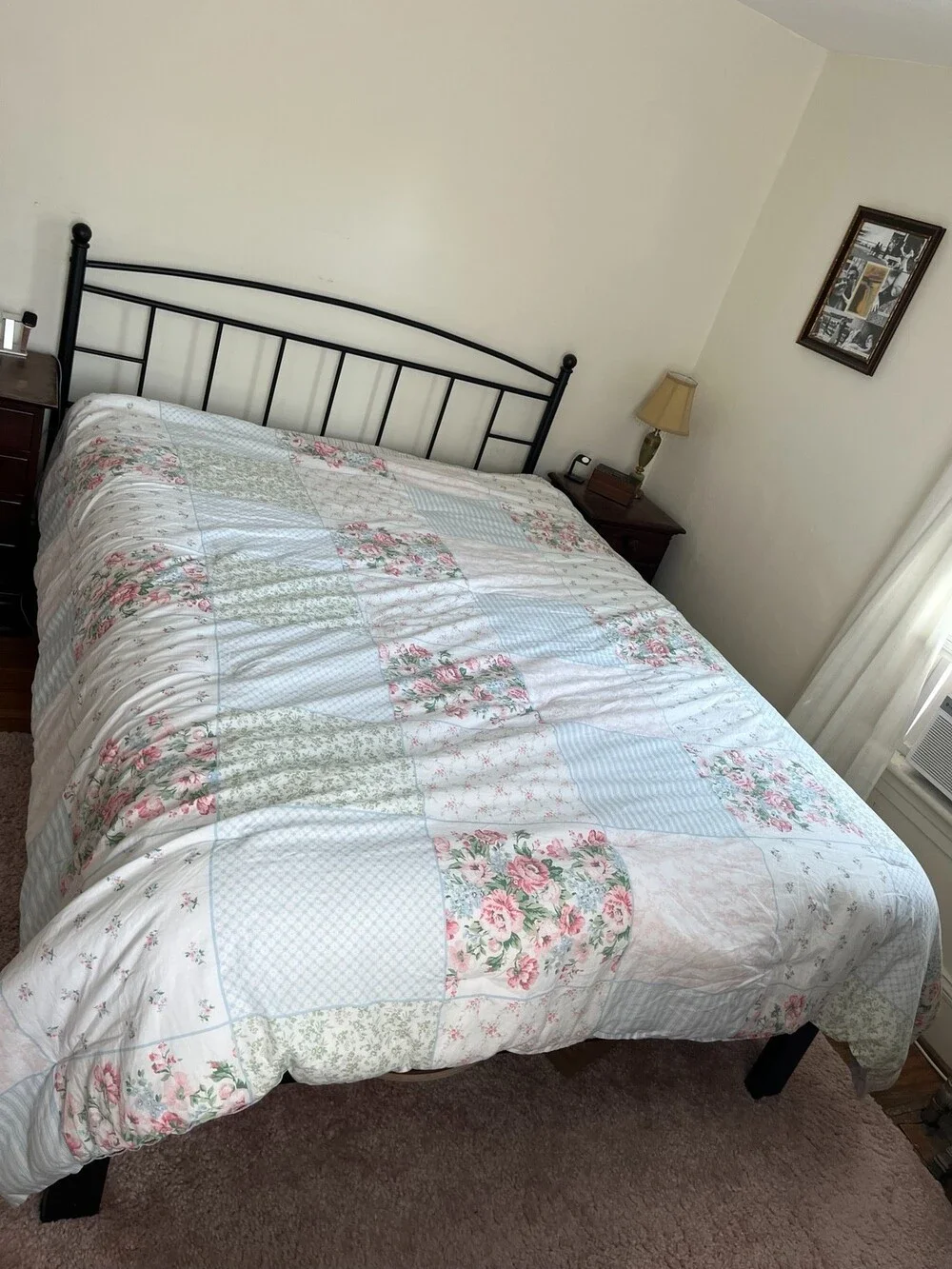 Laura Ashley Hope Patchwork Floral Queen Comforter Cottage Blue Pink Bedding